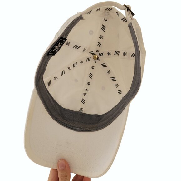 White ADIDAS Casual Logo Baseball Hat Adjustable OSFM - Picture 2 of 7